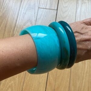 Vibrant Blue Bangle Bracelet Stack